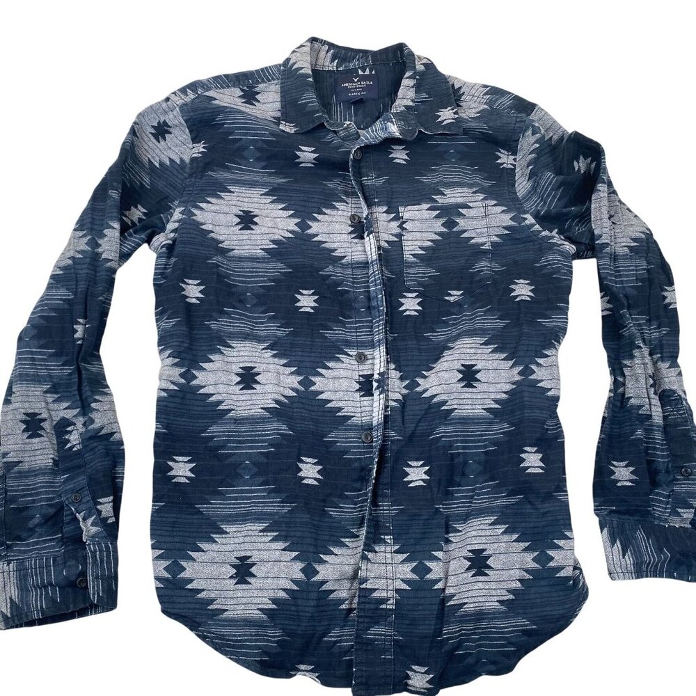 American Eagle Outfitters Men's Shirt M Classic Fit Aztec Southwestern Casual